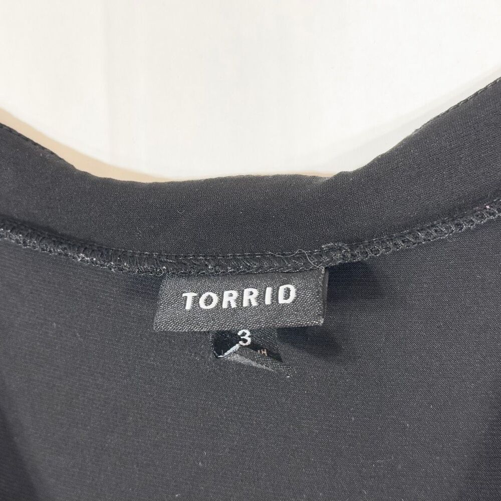 Torrid Plus Size 1X Dress Solid Black Jersey Knit Skater Short Sleeve‎ Knee 504 - Picture 10 of 11